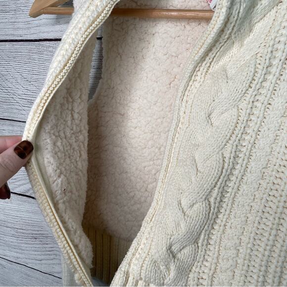 Artisan NY Cable Knit Sherpa Lined Zip Up Vest L (6X) - Picture 3 of 6